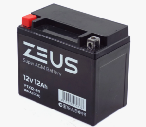 Аккумулятор ZEUS SUPER AGM 12Ah [СТ1212 YTX12-BS) ETX12-BS AGM12-10] (150*87*130) п/п