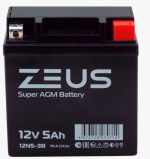 Аккумулятор ZEUS SUPER AGM 5 Ач о.п. (12N5-3B) (СТ 1205.1)